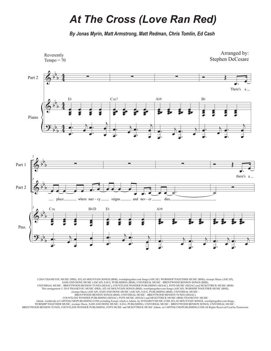 At The Cross (love Ran Red) 2-Part scores gallery preview page 1