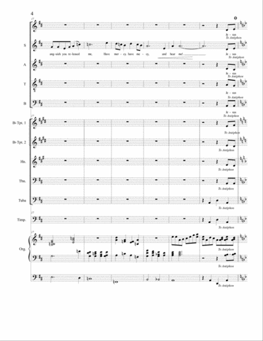 Introit for the Chrism Mass, for SATB, Orchestra, Organ and Congregation 4-Part scores gallery preview page 4