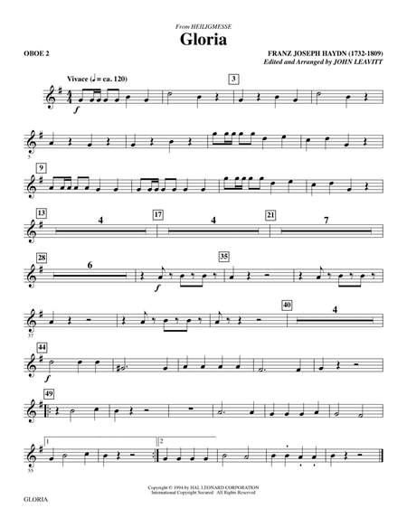 Gloria (from Heiligmesse) (arr. John Leavitt) - Oboe 2