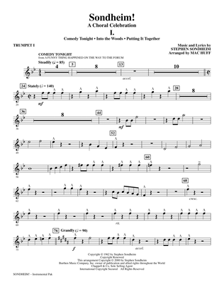 Book cover for Sondheim! A Choral Celebration (Medley) (arr. Mac Huff) - Bb Trumpet 1