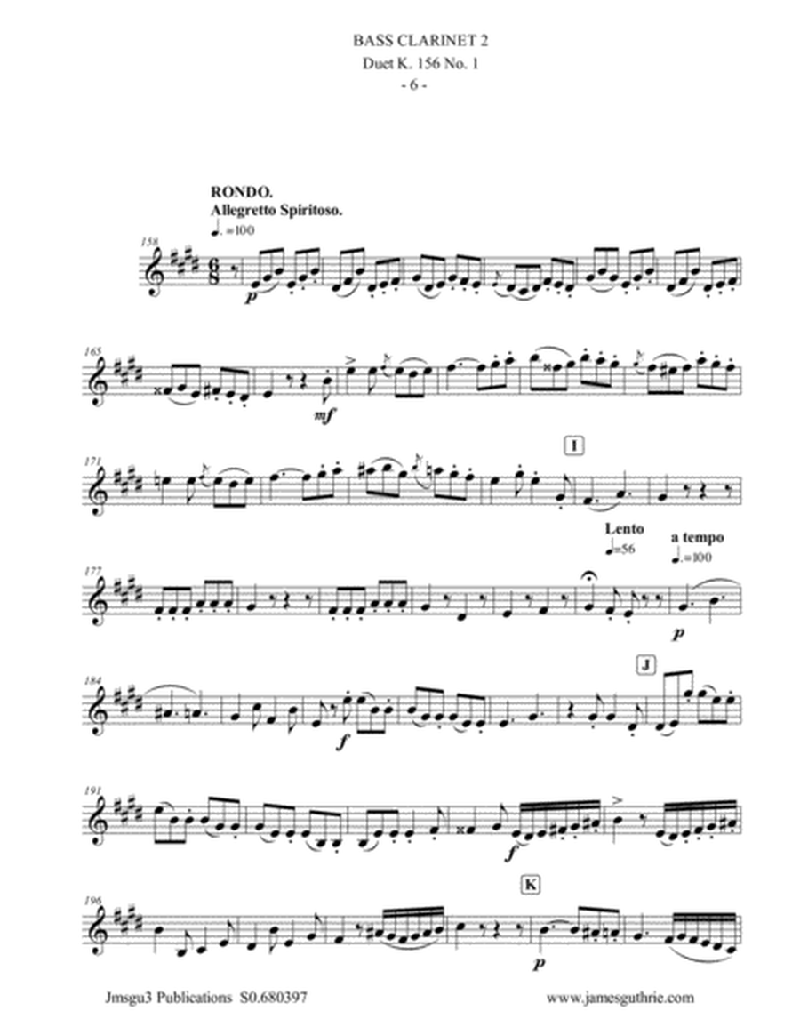 Mozart: 3 Duets K. 156 Complete for Bass Clarinet Duo image number null
