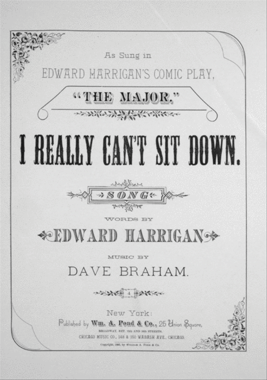 I Really Can't Sit Down. Song Voice scores gallery preview page 1