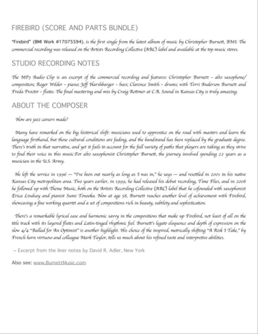Firebird, BMI Work #17075594 Combo Score and Parts Bundle) Jazz Ensemble scores gallery preview page 4