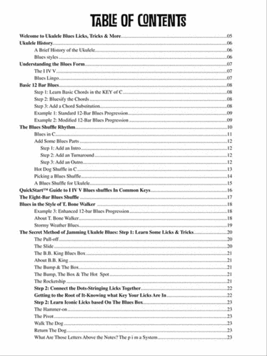 Kev's QuickStart Ukulele Blues Electric Guitar scores gallery preview page 3