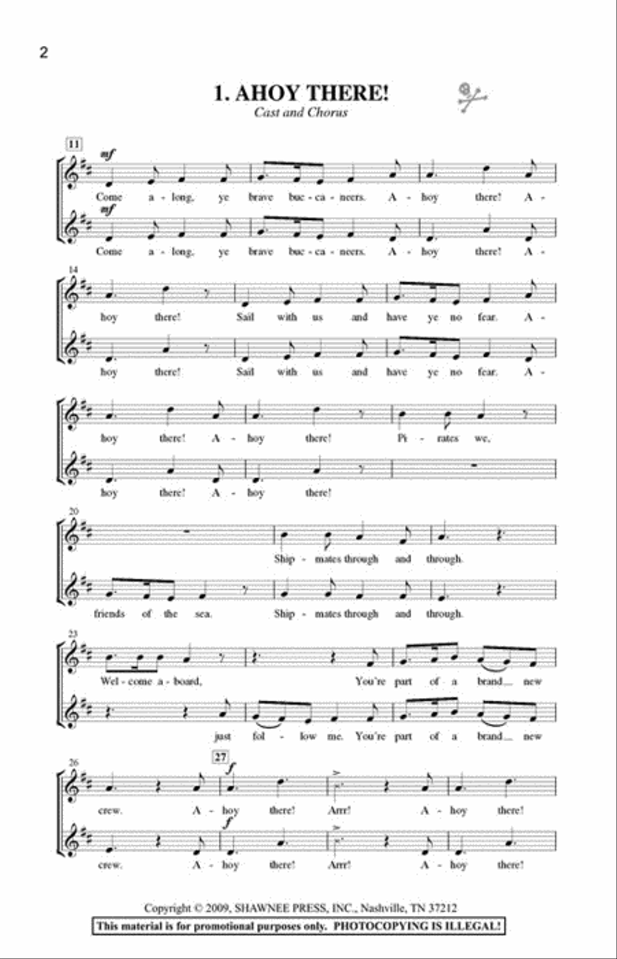 How to Be a Pirate in Seven Easy Songs Choir scores gallery preview page 2