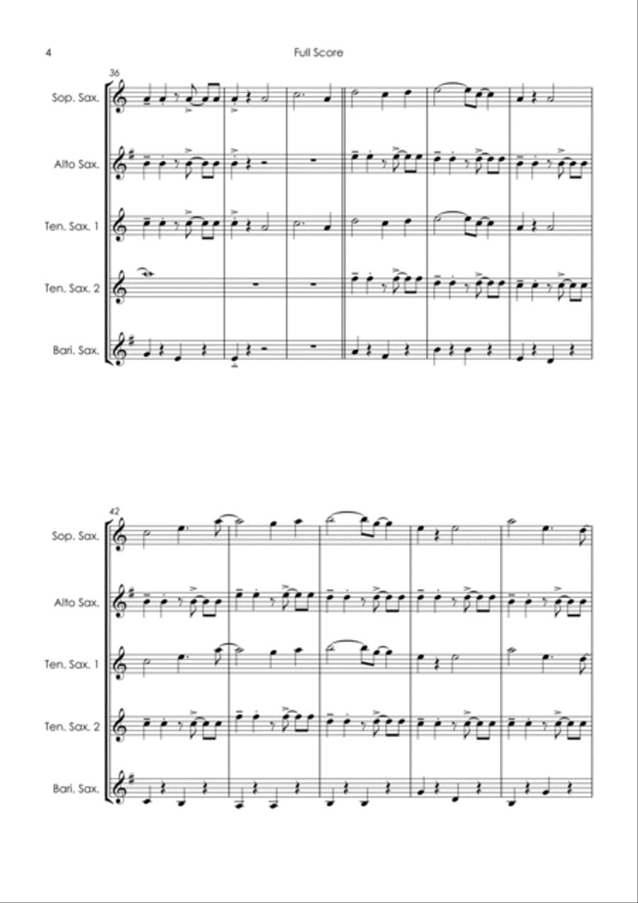 Samba De Janeiro Saxophone Quintet scores gallery preview page 6