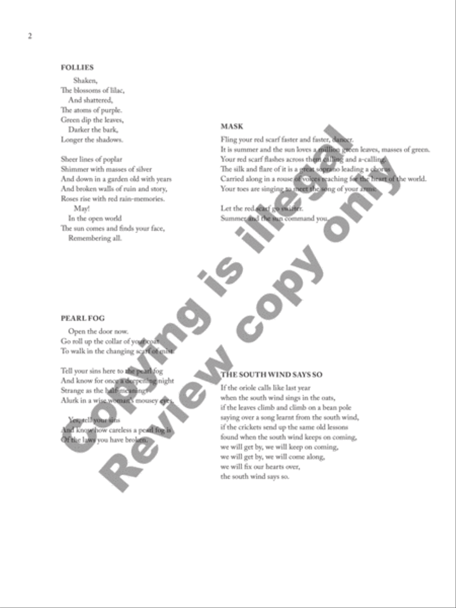 When the South Wind Sings Soprano Voice scores gallery preview page 20