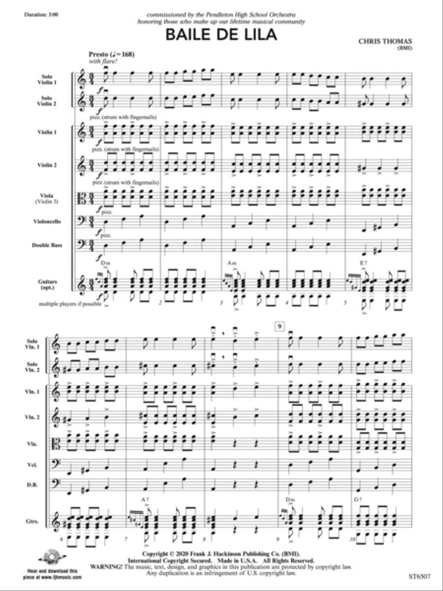 Baile de Lila: Score String Orchestra scores gallery preview page 3