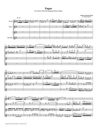 Fugue 15 from Well-Tempered Clavier, Book 1 (Flute Quartet)