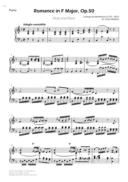 Romance in F Major, Op.50 - Flute and Piano (Individual Parts) image number null