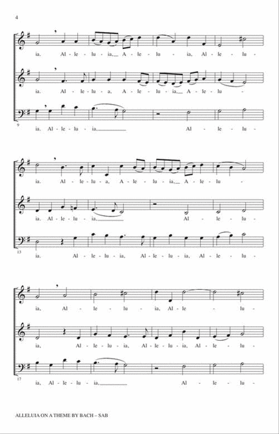 Alleluia on a Theme by Bach (BWV 243) 3-Part scores gallery preview page 5