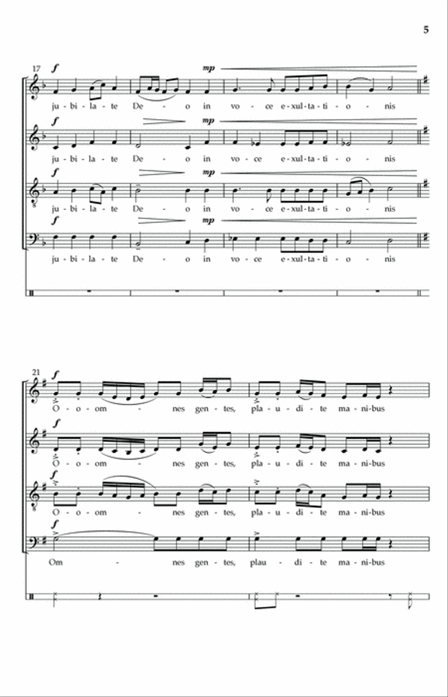 Omnes Gentes, Plaudite Manibus 4-Part scores gallery preview page 3