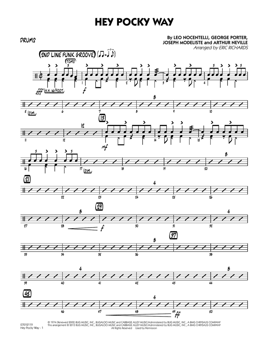 Hey Pocky Way - Drums Hey Pocky Way - Drums Jazz Ensemble scores gallery preview page 1