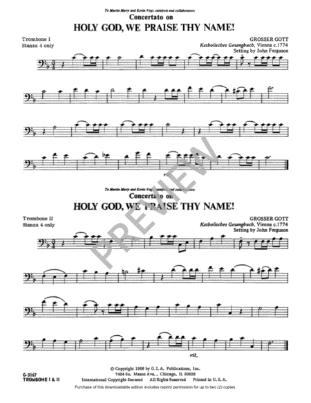 Holy God, We Praise Thy Name - Instrument edition