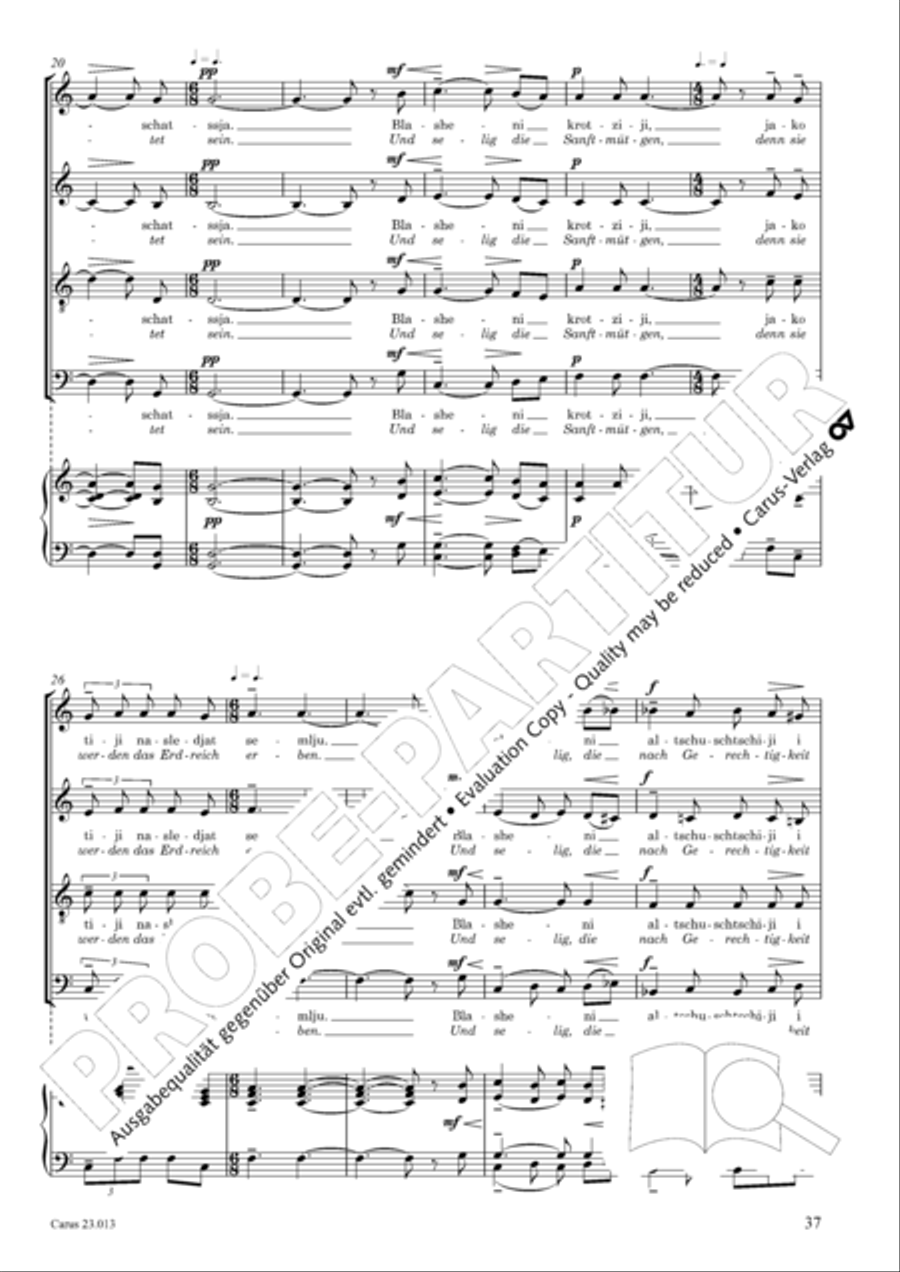 Liturgy of St. John Chrysostom op. 31 for mixed choir a cappella (Chrysostomos-Liturgie op. 31 fur Chor a cappella mit singbarem deutschem Text)