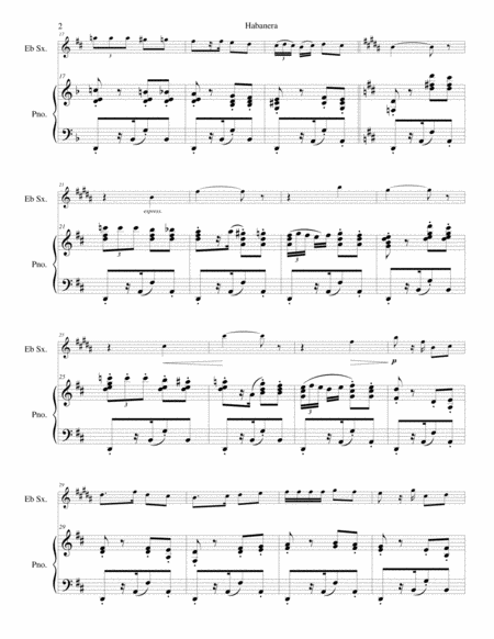 Habanera from Carmen for Alto Saxophone & Piano image number null