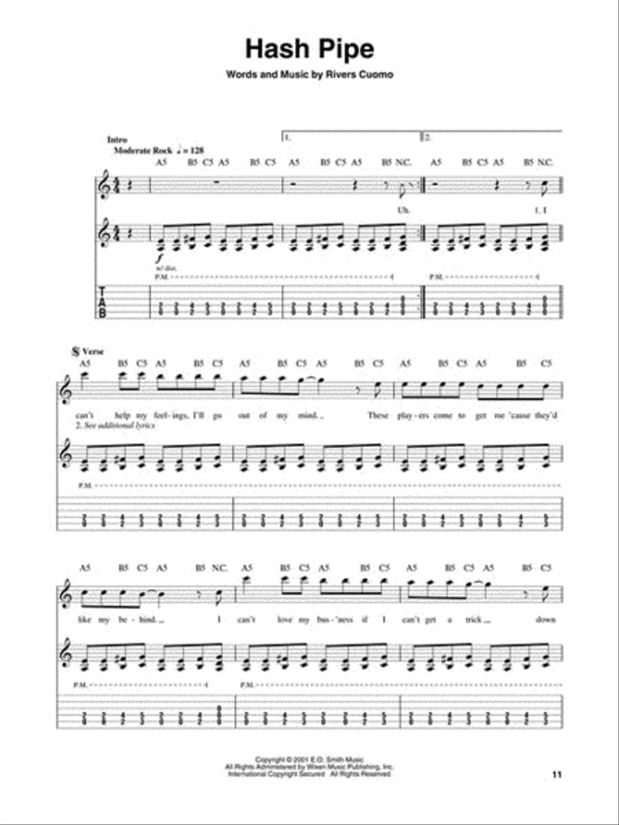 Weezer Weezer Guitar Tablature scores gallery preview page 5