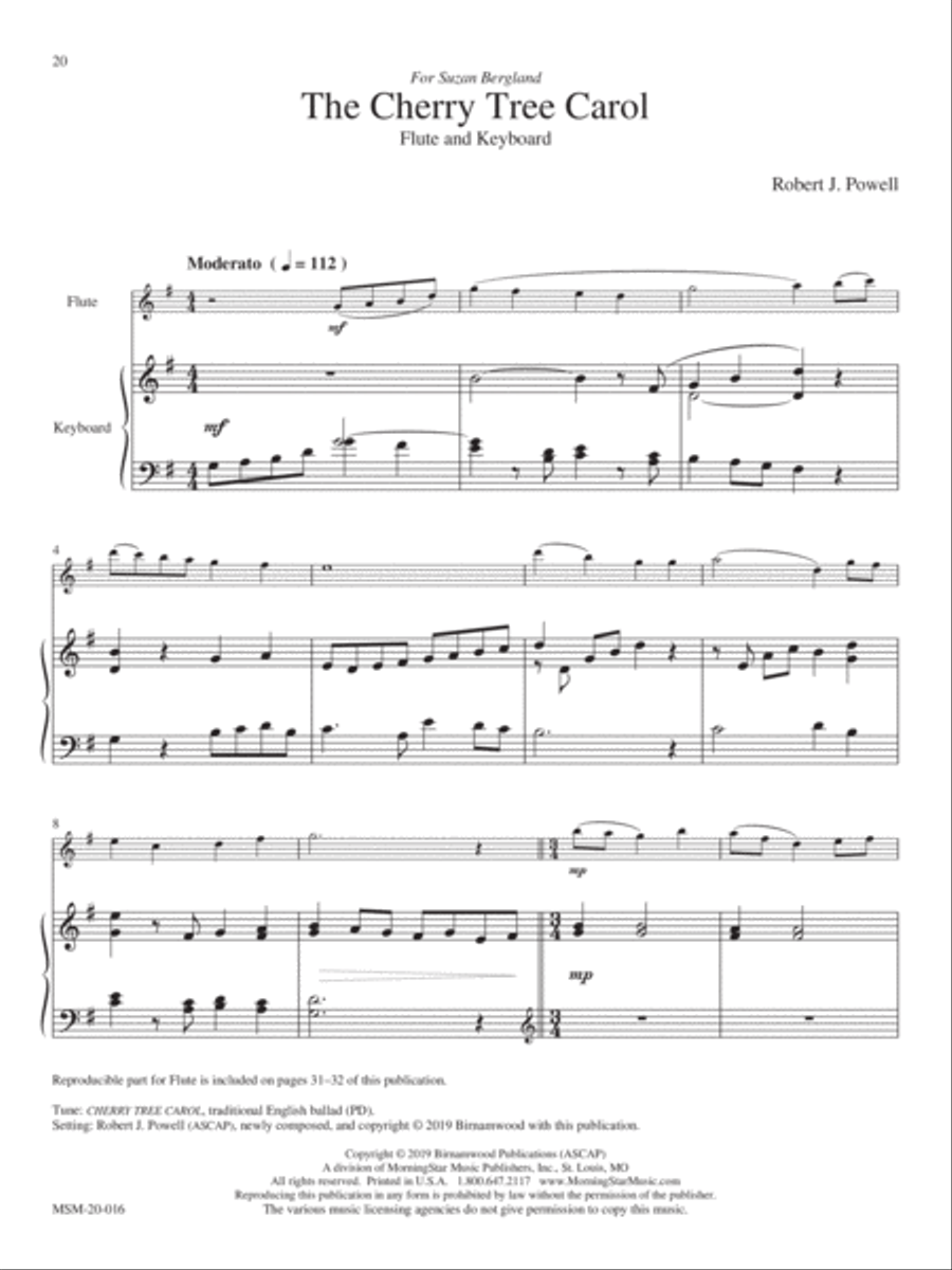 The Cherry Tree Carol Flute scores gallery preview page 1
