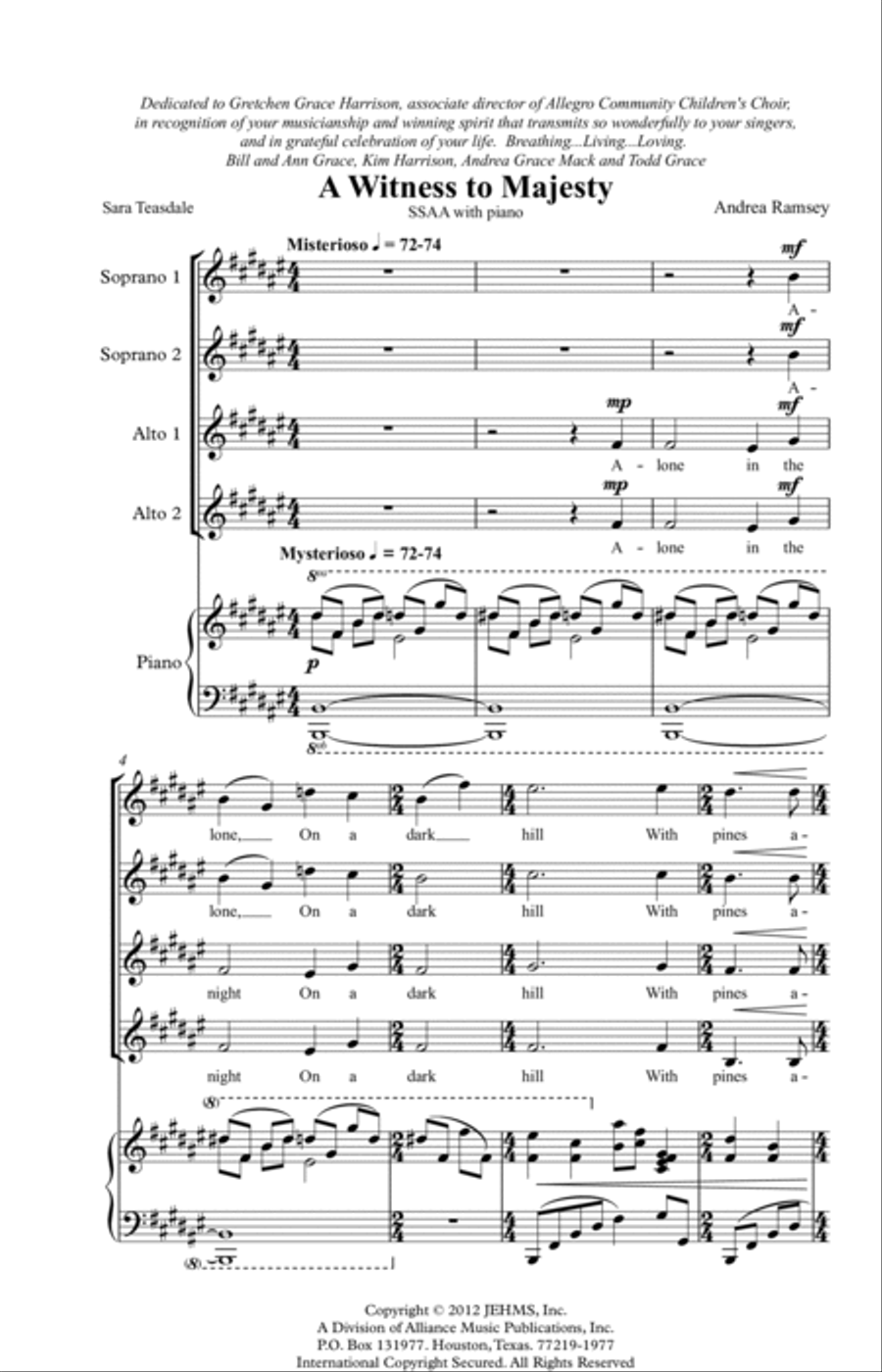 A Witness to Majesty A Witness to Majesty SSAA scores gallery preview page 6