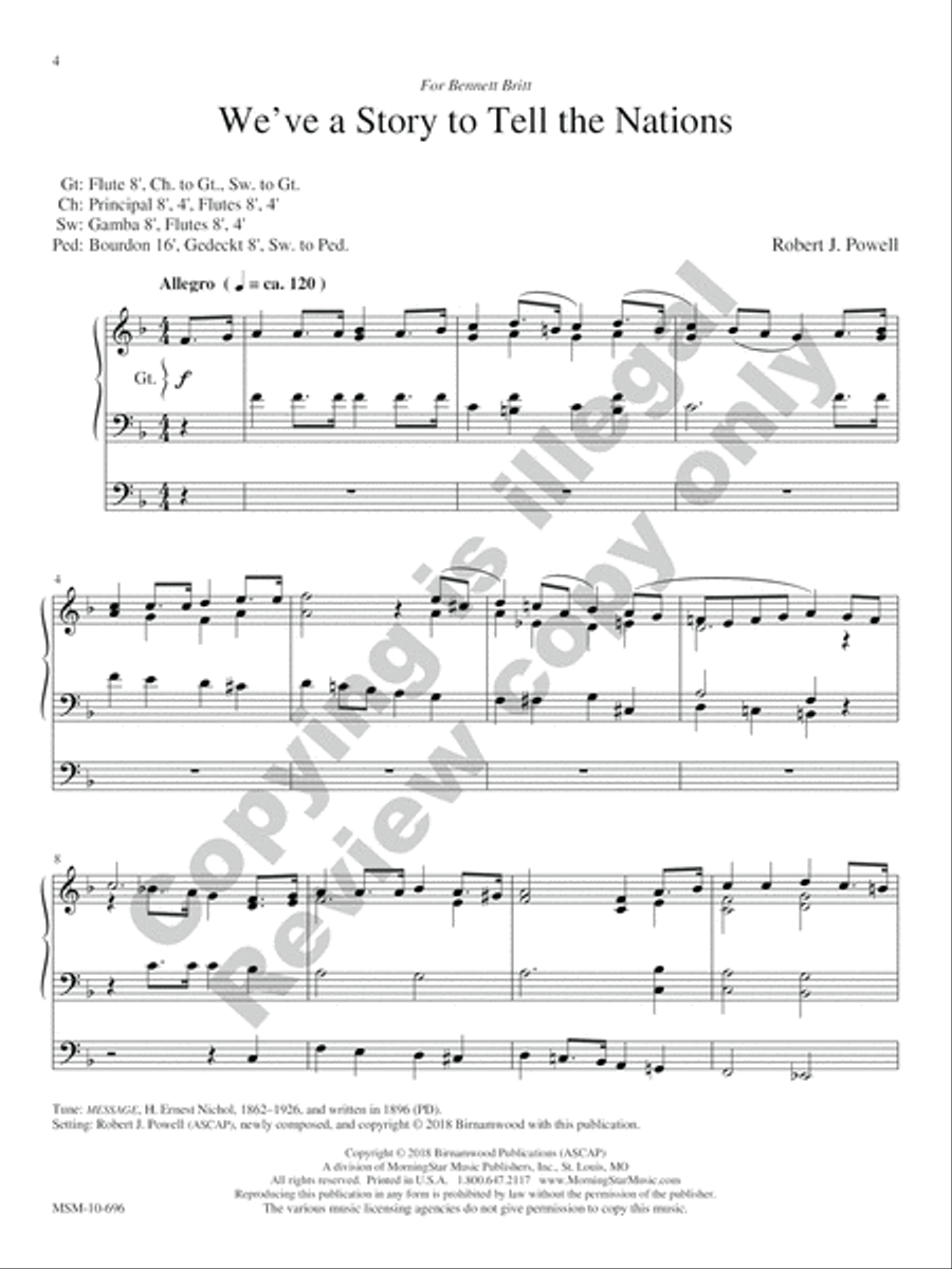 O for a Thousand Tongues: 12 Preludes and Postludes for the Church Year Organ scores gallery preview page 3