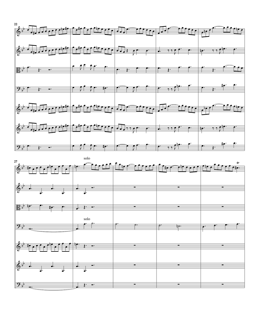 Concerto grosso Op.3, no.5 in B flat major String Orchestra scores gallery preview page 6