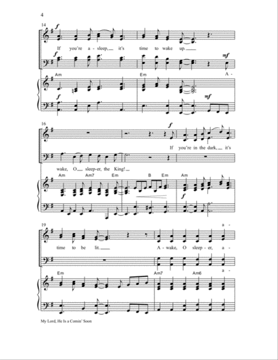 My Lord, He Is a Comin' Soon- SATB 4-Part scores gallery preview page 4