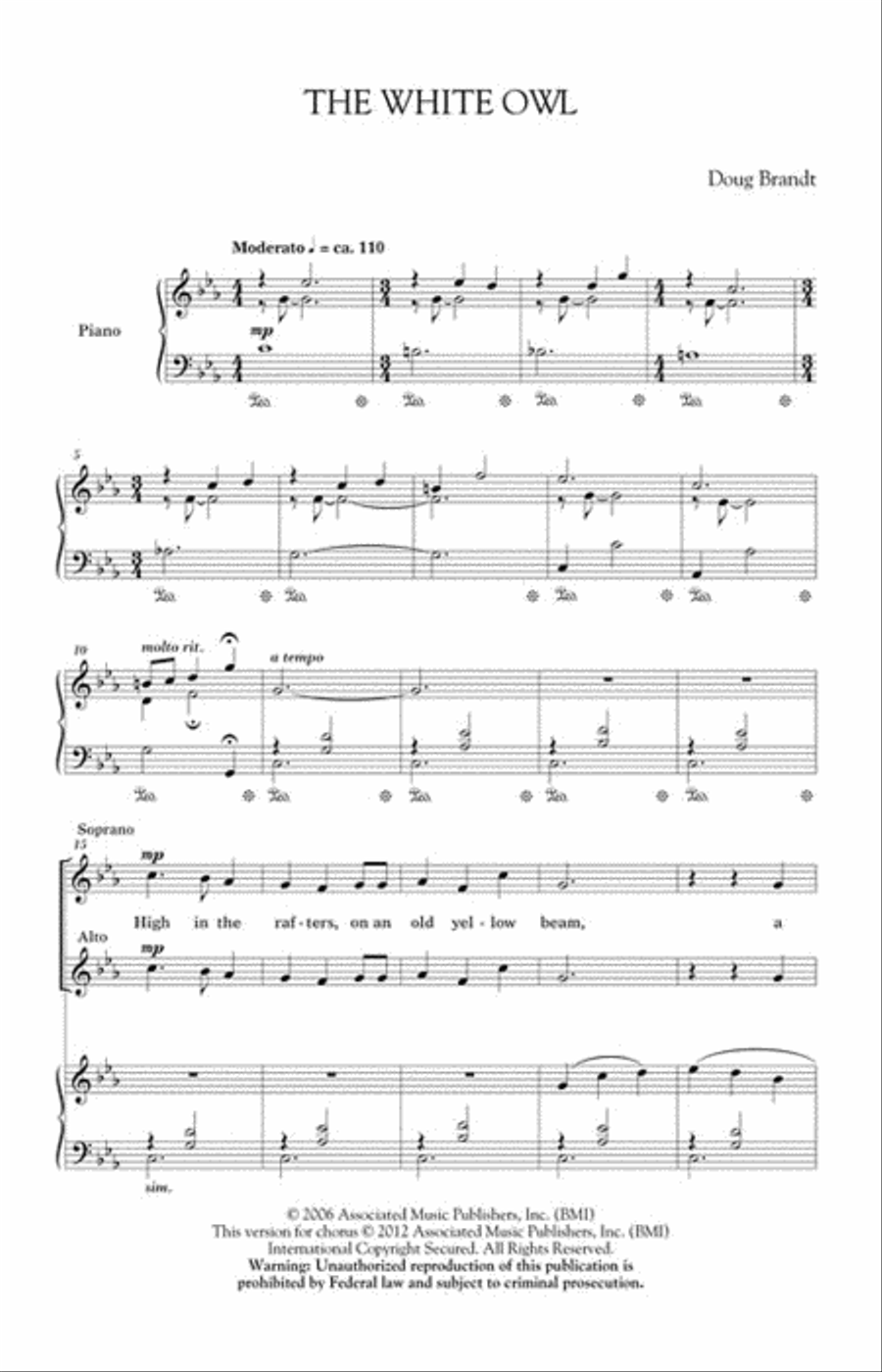 The White Owl The White Owl 4-Part scores gallery preview page 2