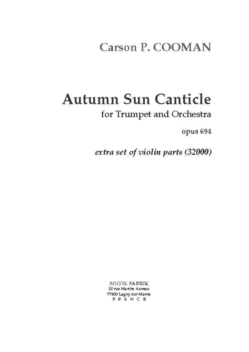 Autumn Sun Canticle - Extra violin parts (3-2)