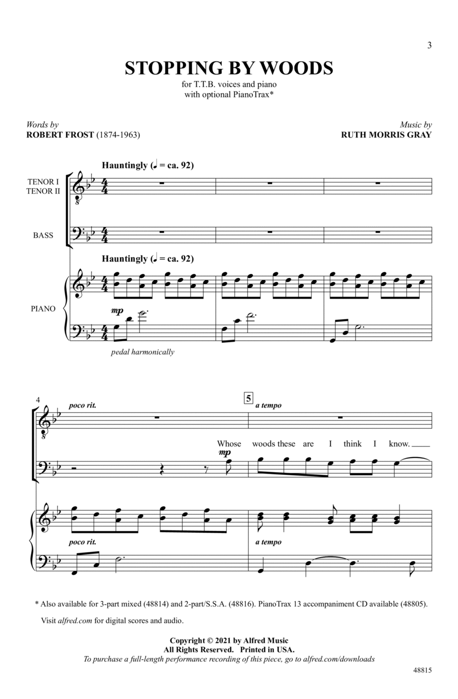 Stopping by Woods Choir scores gallery preview page 1