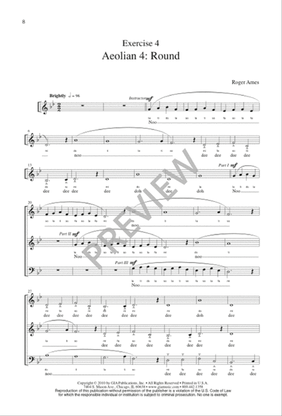 The Choral Warm-Up: Accompanied Modal Canons - Singer's edition Choir scores gallery preview page 10