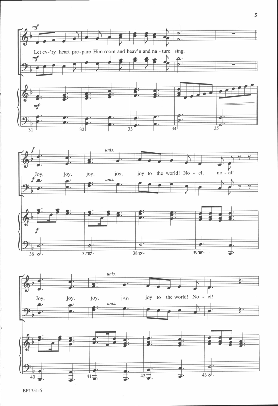 Joy to the World, Noel! 4-Part scores gallery preview page 4