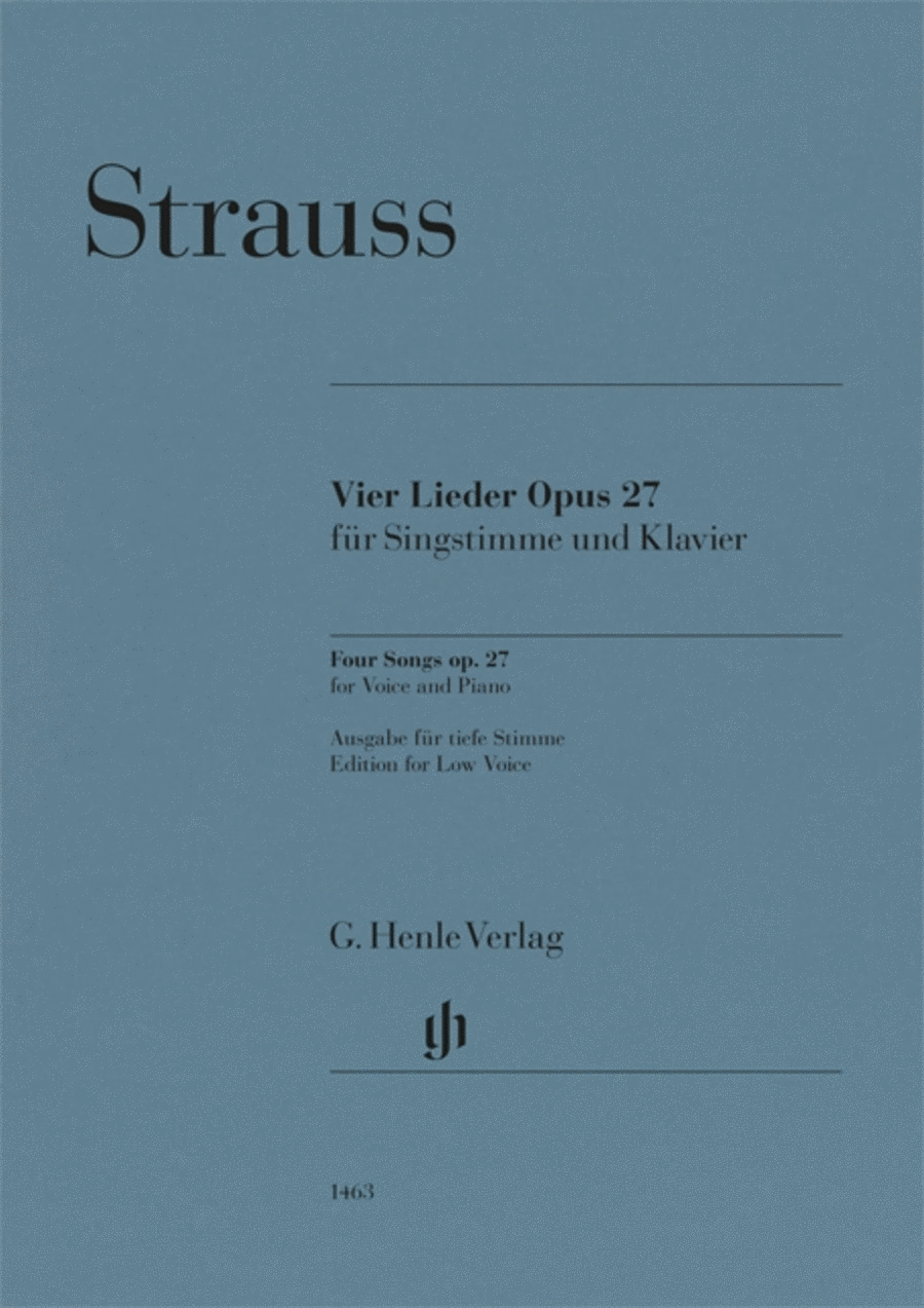 Four Songs Op. 27 Low Voice scores gallery preview page 1