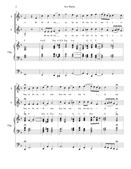 Ave Maria (for 2-part choir (SA) - Organ Accompaniment) image number null