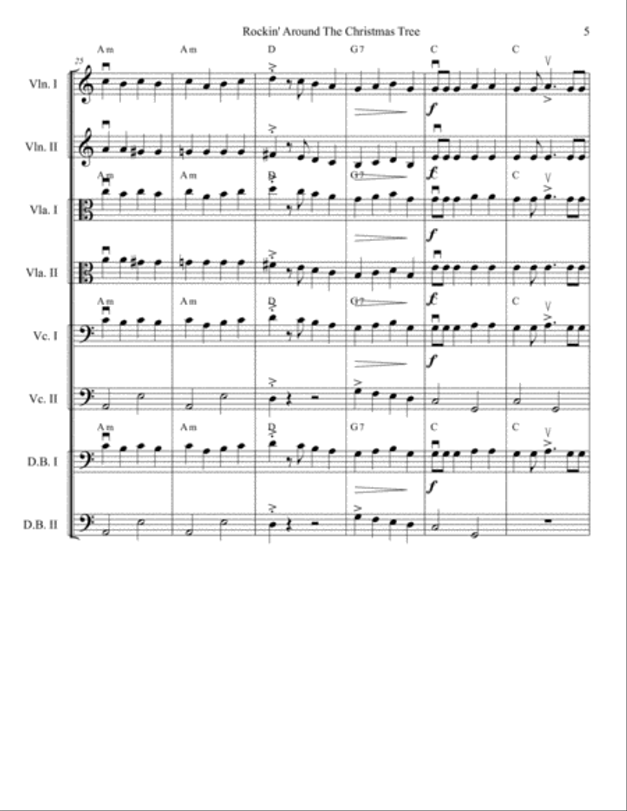 Rockin' Around The Christmas Tree Cello scores gallery preview page 5