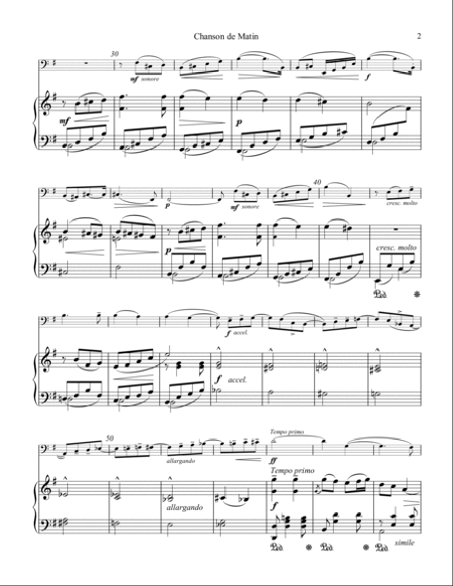 Chanson de Matin Op. 15 for bassoon and piano Chanson de Matin Op. 15 for bassoon and piano Bassoon Solo scores gallery preview page 3