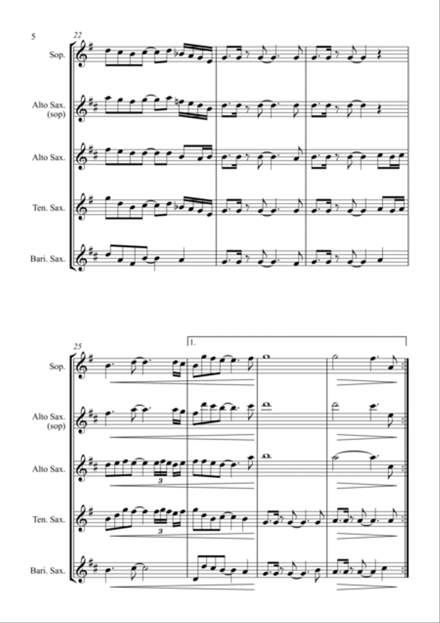 Tribute - for Saxophone Quartet Saxophone Quartet scores gallery preview page 6
