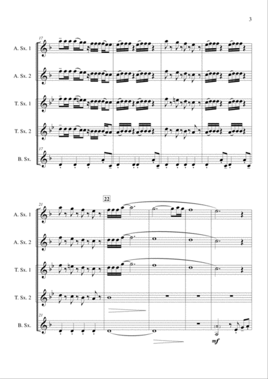 Stayin' Alive from the Motion Picture SATURDAY NIGHT FEVER Stayin' Alive from the Motion Picture SATURDAY NIGHT FEVER Saxophone Quintet scores gallery preview page 4