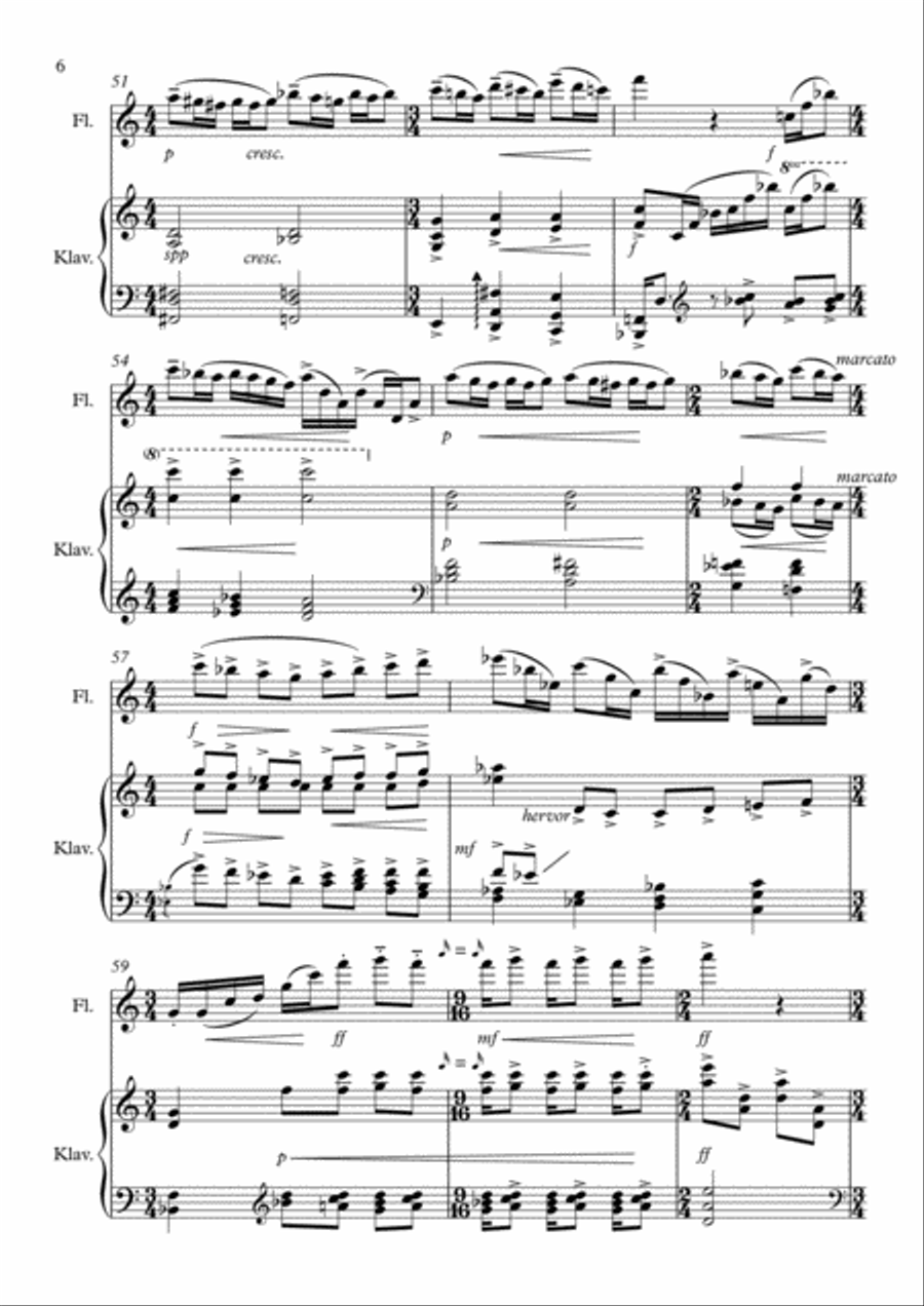 2 Nocturnes for Flute and Piano Flute Solo scores gallery preview page 6
