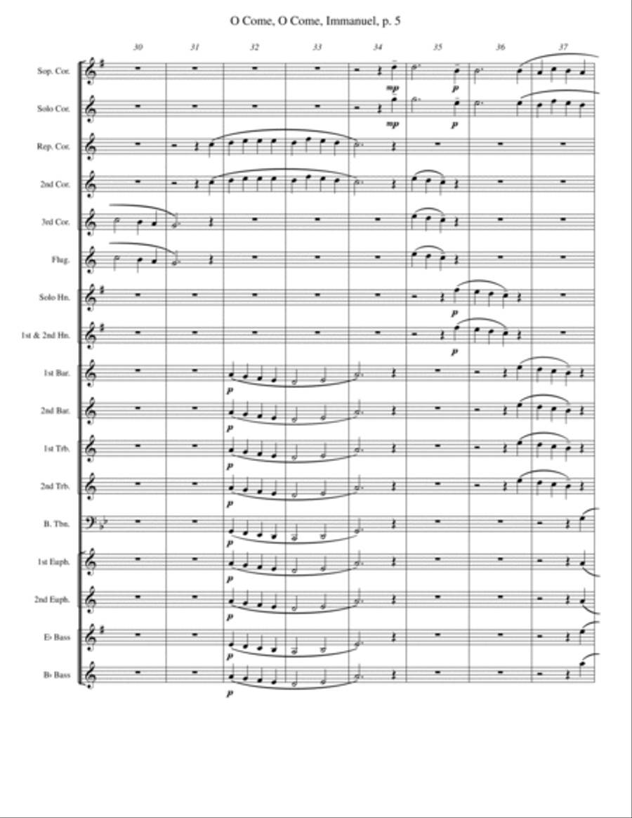 O Come, O Come, Immanuel (Emmanuel) Brass Band scores gallery preview page 5