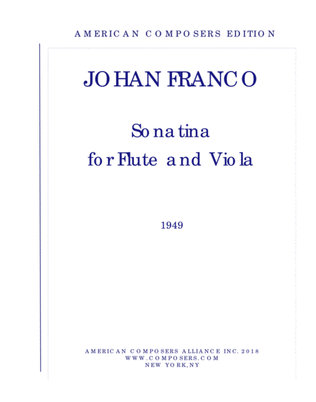 Book cover for [Franco] Sonatina for Flute and Viola