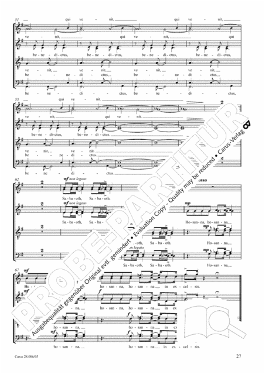 Pastoral Mass 4-Part scores gallery preview page 28