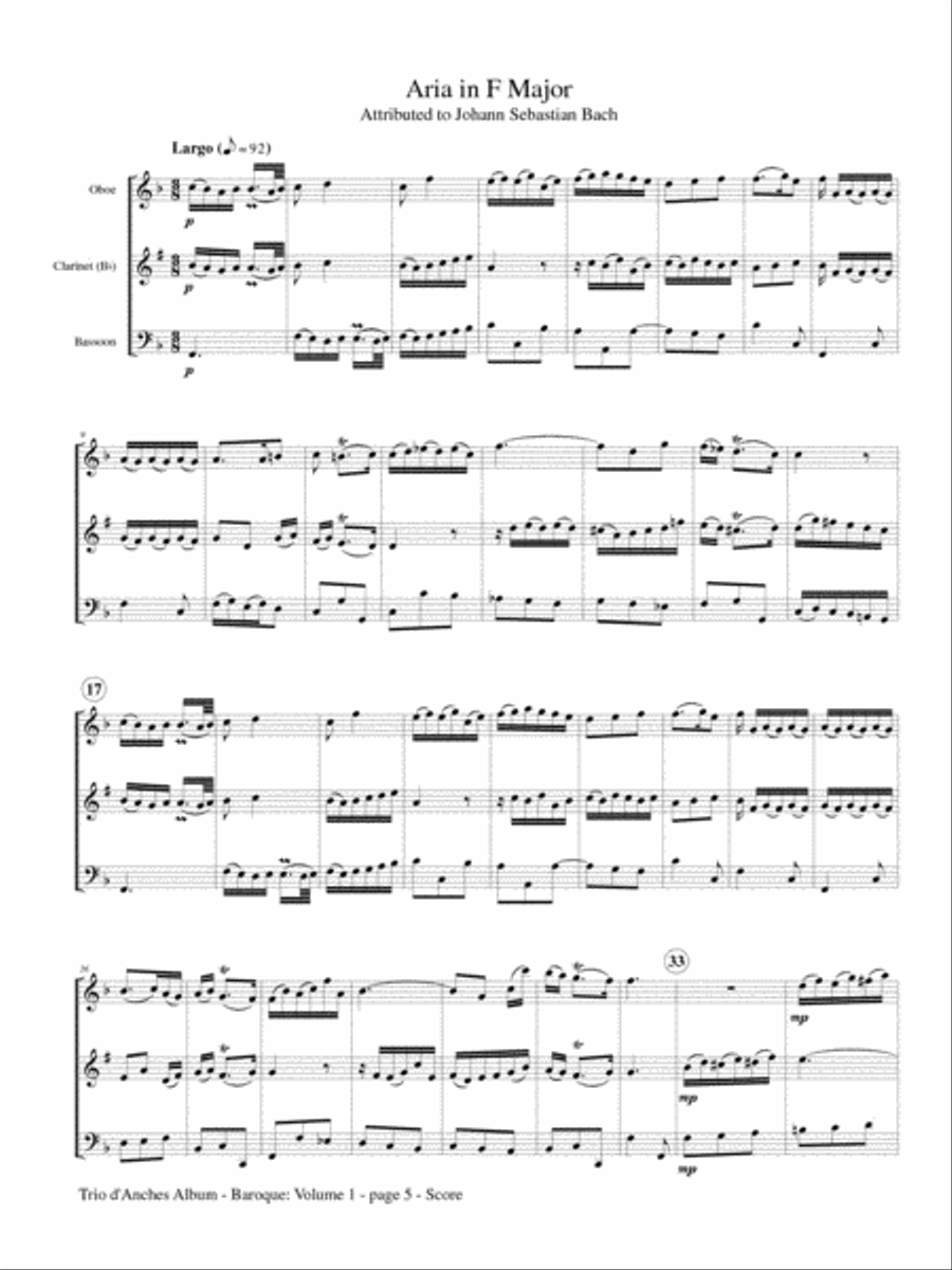 Trio D'Anches Album: Baroque Volume 1 School and Community scores gallery preview page 3