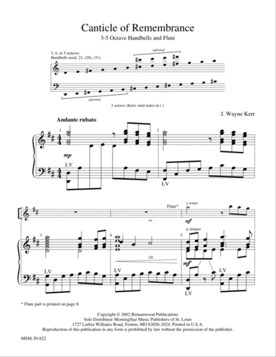 Canticle of Remembrance Canticle of Remembrance Handbell Choir scores gallery preview page 2
