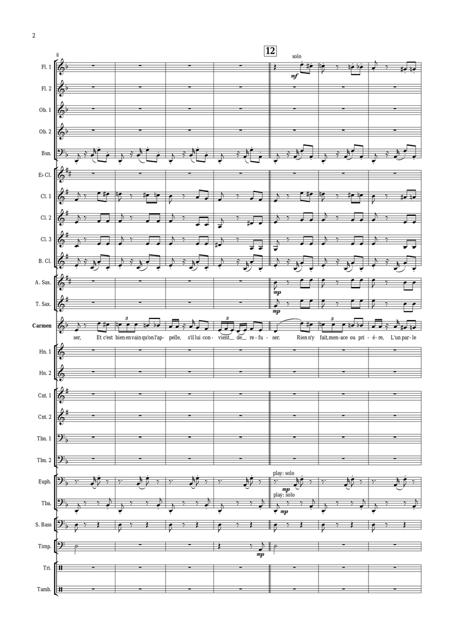 Habanera (from Carmen) - G. Bizet for soprano and concert band Concert Band scores gallery preview page 2