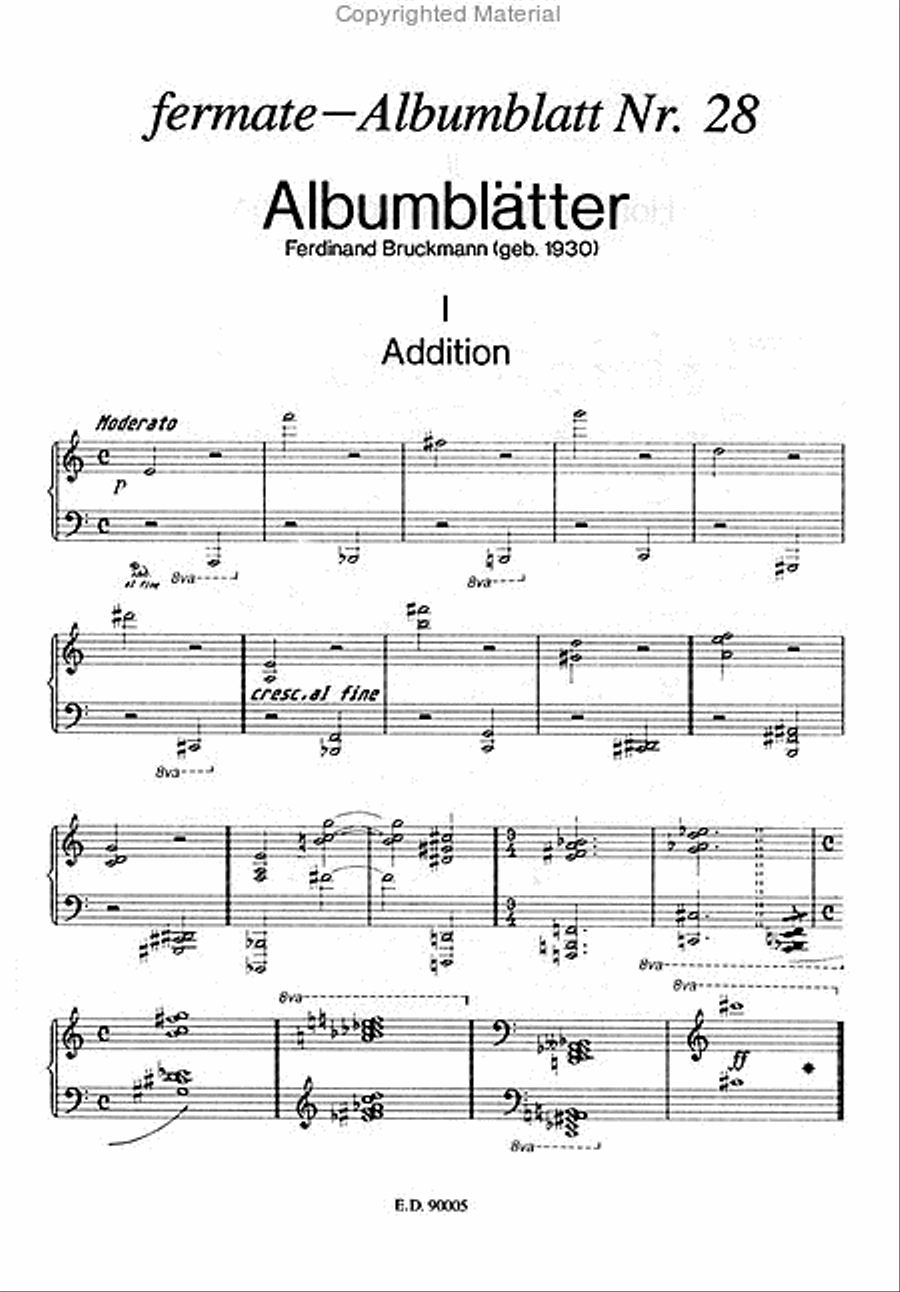 Albumblätter (1990) -Vier Stücke für Klavier- Piano Solo scores gallery preview page 2