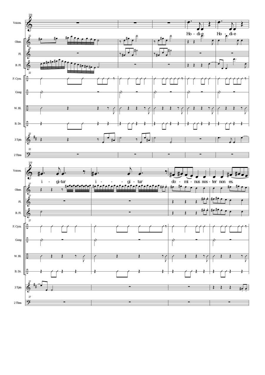 Saturnalia Song for voices, wind, brass and percussion Choir scores gallery preview page 3