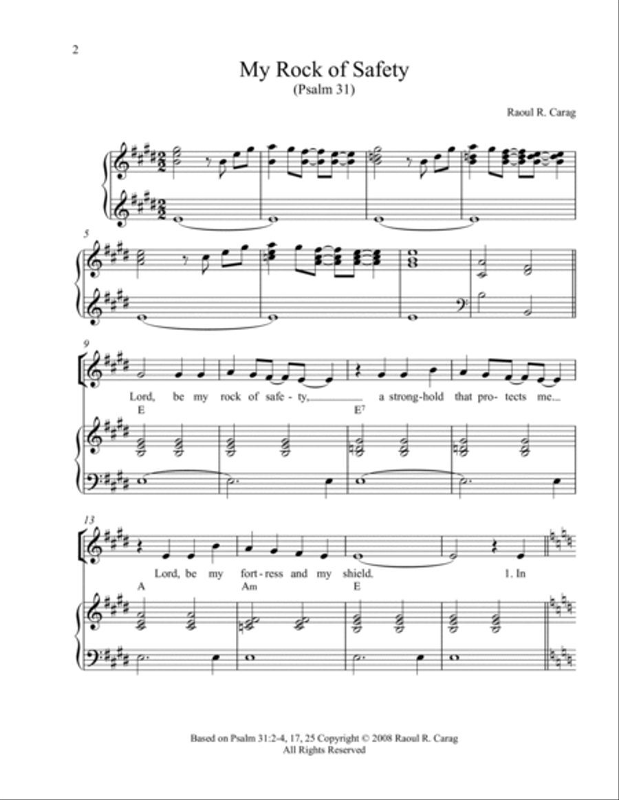 My Rock of Safety (Psalm 31) 4-Part scores gallery preview page 2