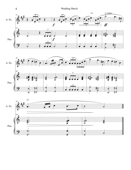 Wedding March (Alto Sax Solo) with piano accompaniment image number null
