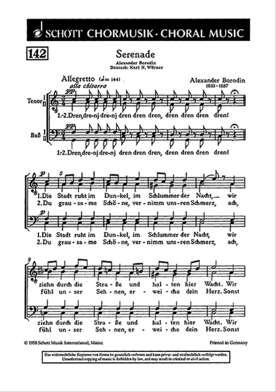 Serenade Men's Choir scores gallery preview page 1