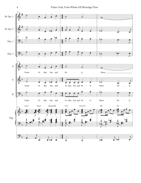 Praise God, From Whom All Blessings Flow (SAB) (Full Score - Alternate) - Score Only image number null